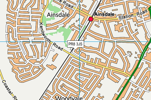 PR8 3JS map - OS VectorMap District (Ordnance Survey)