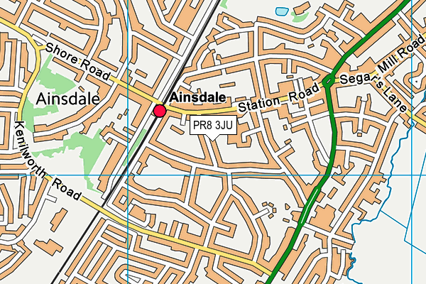 PR8 3JU map - OS VectorMap District (Ordnance Survey)