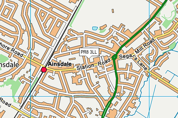 PR8 3LL map - OS VectorMap District (Ordnance Survey)