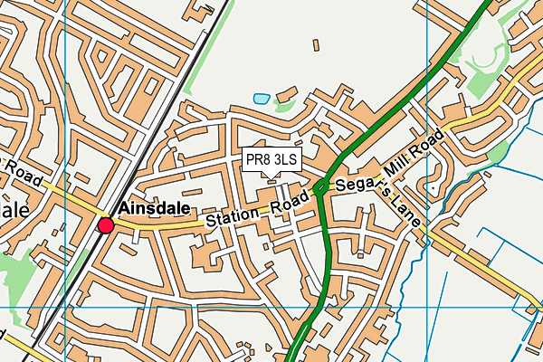 PR8 3LS map - OS VectorMap District (Ordnance Survey)