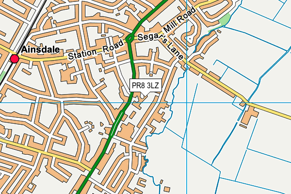 PR8 3LZ map - OS VectorMap District (Ordnance Survey)