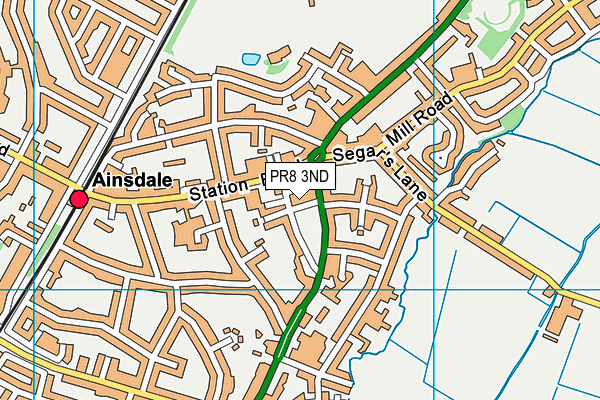 PR8 3ND map - OS VectorMap District (Ordnance Survey)