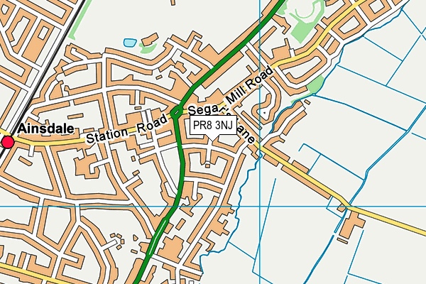 PR8 3NJ map - OS VectorMap District (Ordnance Survey)