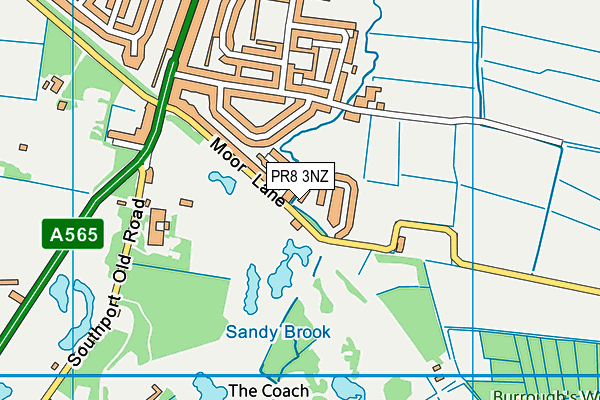 PR8 3NZ map - OS VectorMap District (Ordnance Survey)