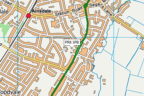 PR8 3PB map - OS VectorMap District (Ordnance Survey)