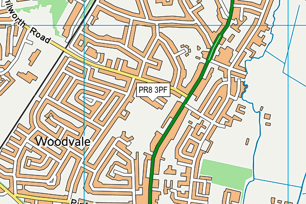 PR8 3PF map - OS VectorMap District (Ordnance Survey)