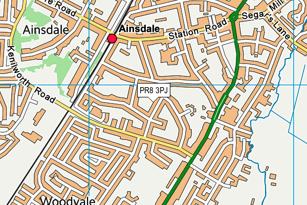 PR8 3PJ map - OS VectorMap District (Ordnance Survey)