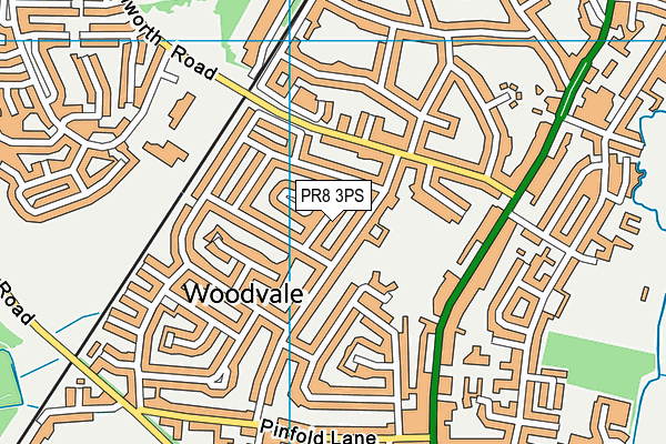 PR8 3PS map - OS VectorMap District (Ordnance Survey)