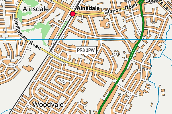 PR8 3PW map - OS VectorMap District (Ordnance Survey)