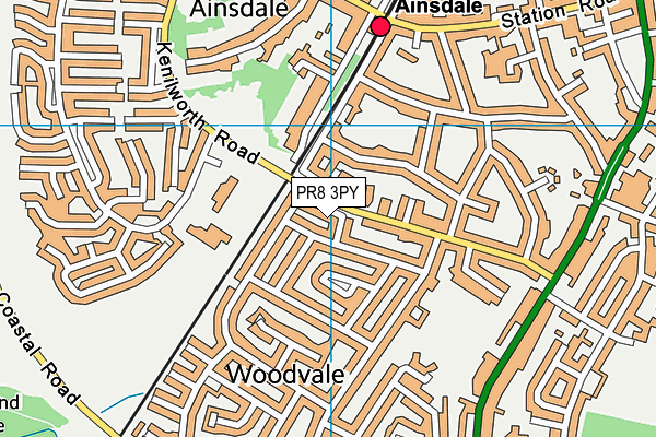 PR8 3PY map - OS VectorMap District (Ordnance Survey)