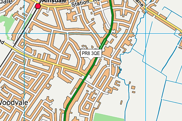 PR8 3QE map - OS VectorMap District (Ordnance Survey)