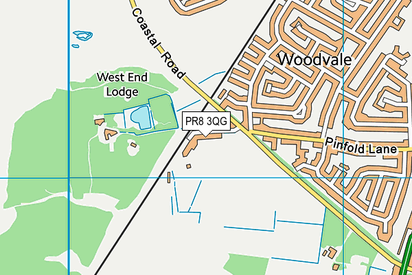 PR8 3QG map - OS VectorMap District (Ordnance Survey)