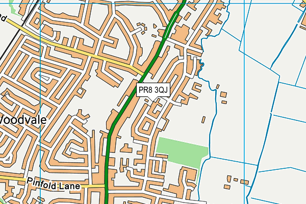 PR8 3QJ map - OS VectorMap District (Ordnance Survey)