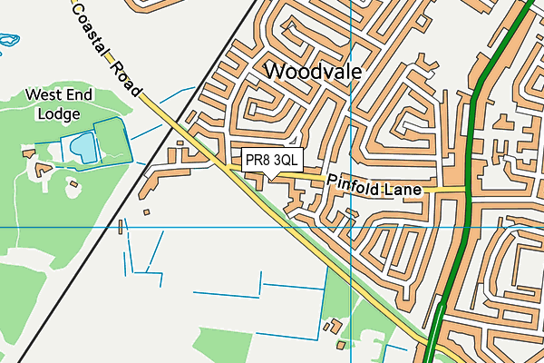 PR8 3QL map - OS VectorMap District (Ordnance Survey)