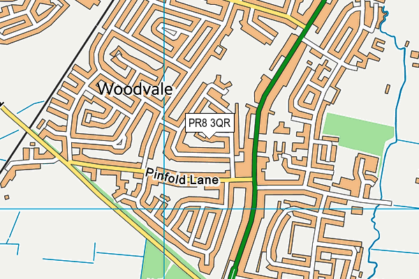 PR8 3QR map - OS VectorMap District (Ordnance Survey)