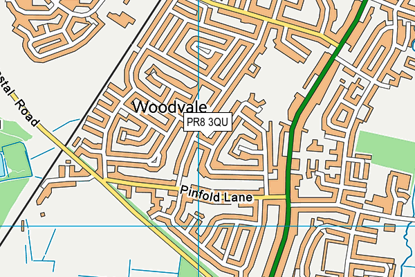 PR8 3QU map - OS VectorMap District (Ordnance Survey)