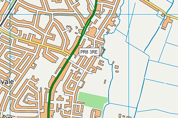 PR8 3RE map - OS VectorMap District (Ordnance Survey)