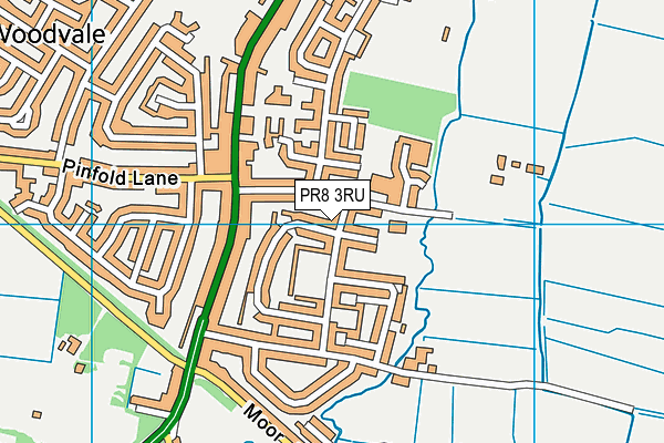PR8 3RU map - OS VectorMap District (Ordnance Survey)