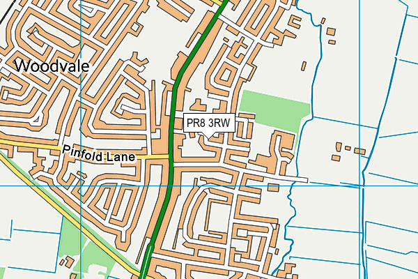 PR8 3RW map - OS VectorMap District (Ordnance Survey)