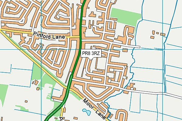 PR8 3RZ map - OS VectorMap District (Ordnance Survey)