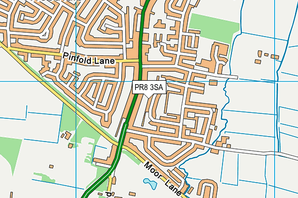 PR8 3SA map - OS VectorMap District (Ordnance Survey)