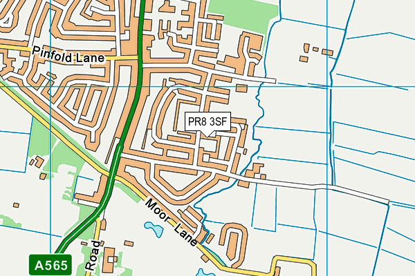 PR8 3SF map - OS VectorMap District (Ordnance Survey)