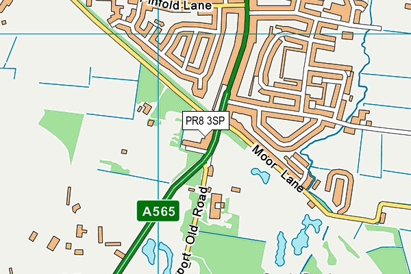 PR8 3SP map - OS VectorMap District (Ordnance Survey)