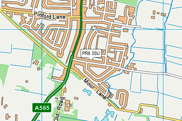 PR8 3SU map - OS VectorMap District (Ordnance Survey)