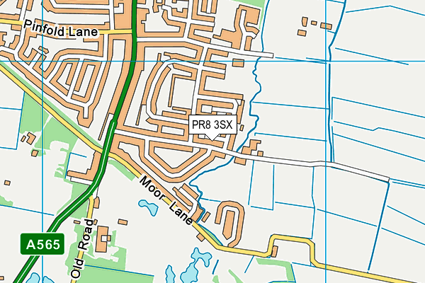 PR8 3SX map - OS VectorMap District (Ordnance Survey)