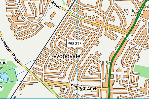 PR8 3TF map - OS VectorMap District (Ordnance Survey)