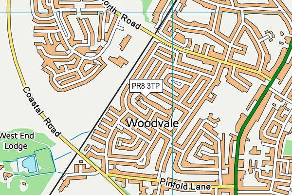 PR8 3TP map - OS VectorMap District (Ordnance Survey)