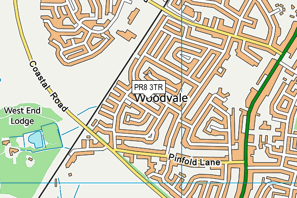 PR8 3TR map - OS VectorMap District (Ordnance Survey)