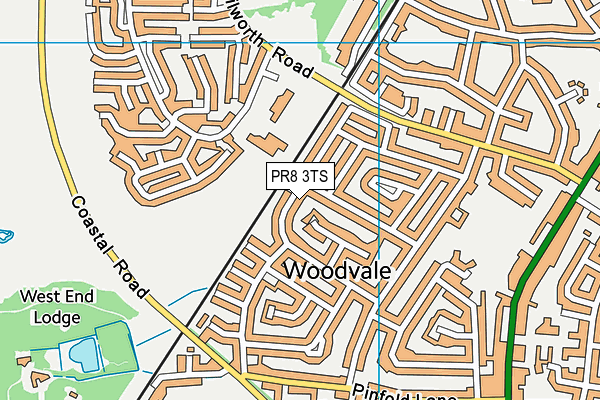 PR8 3TS map - OS VectorMap District (Ordnance Survey)