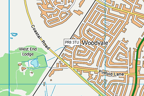 PR8 3TU map - OS VectorMap District (Ordnance Survey)