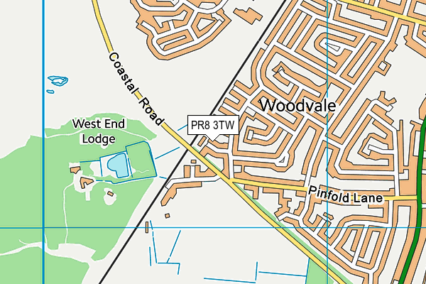 PR8 3TW map - OS VectorMap District (Ordnance Survey)