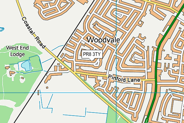 PR8 3TY map - OS VectorMap District (Ordnance Survey)