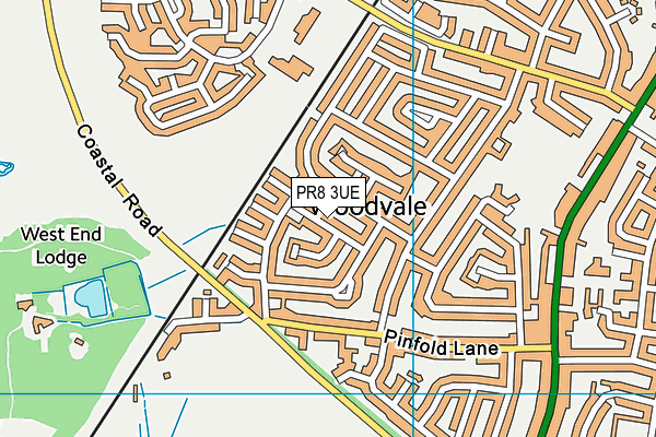 PR8 3UE map - OS VectorMap District (Ordnance Survey)