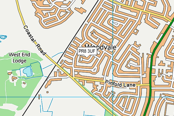 PR8 3UF map - OS VectorMap District (Ordnance Survey)