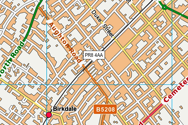 PR8 4AA map - OS VectorMap District (Ordnance Survey)