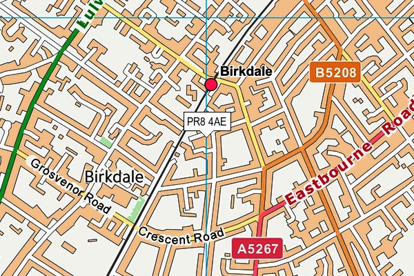 PR8 4AE map - OS VectorMap District (Ordnance Survey)