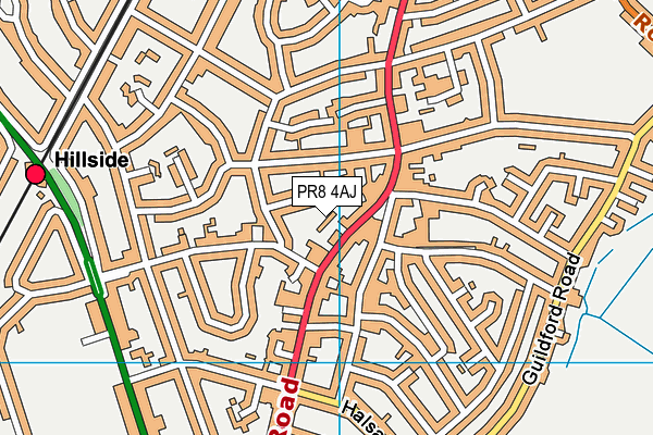 PR8 4AJ map - OS VectorMap District (Ordnance Survey)