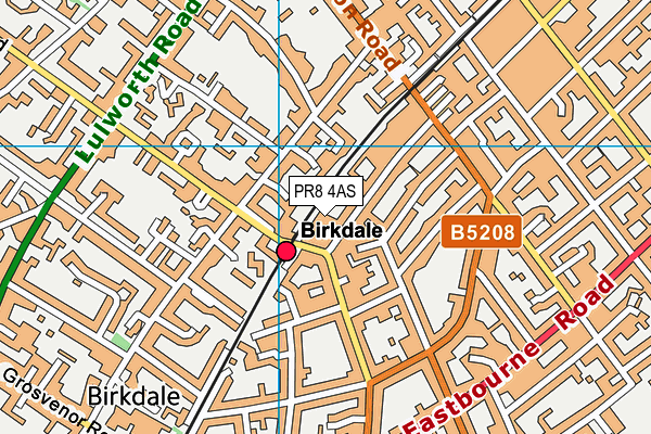 PR8 4AS map - OS VectorMap District (Ordnance Survey)