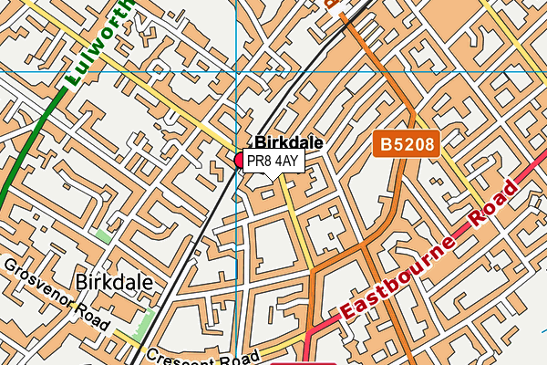 PR8 4AY map - OS VectorMap District (Ordnance Survey)