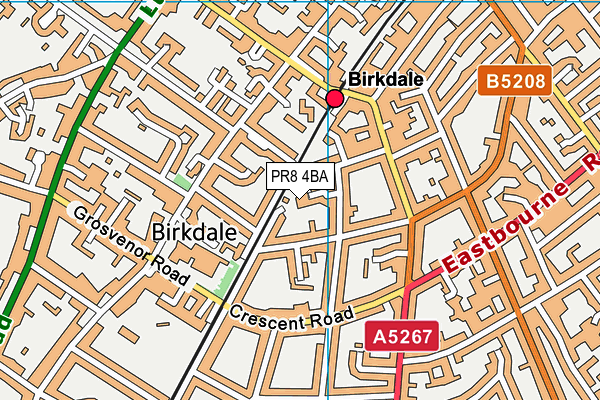 PR8 4BA map - OS VectorMap District (Ordnance Survey)