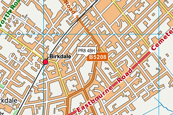 PR8 4BH map - OS VectorMap District (Ordnance Survey)