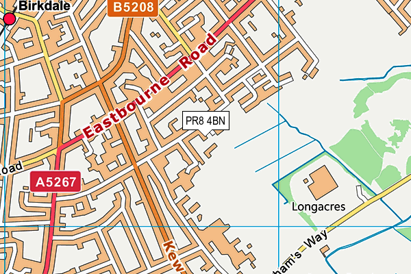 PR8 4BN map - OS VectorMap District (Ordnance Survey)