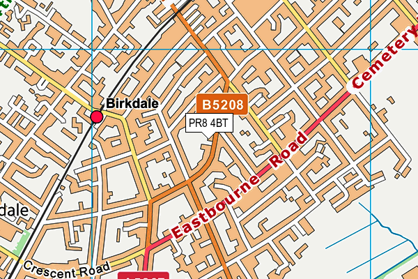 PR8 4BT map - OS VectorMap District (Ordnance Survey)