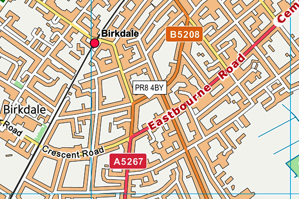 PR8 4BY map - OS VectorMap District (Ordnance Survey)