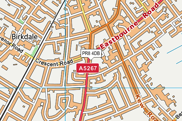 PR8 4DB map - OS VectorMap District (Ordnance Survey)