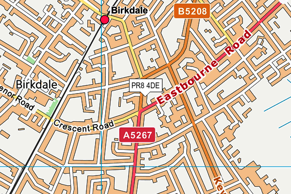 PR8 4DE map - OS VectorMap District (Ordnance Survey)